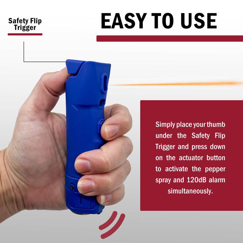 Defy 3-in-1 Pepper Spray With Alarm & Flashlight | Retail Blister