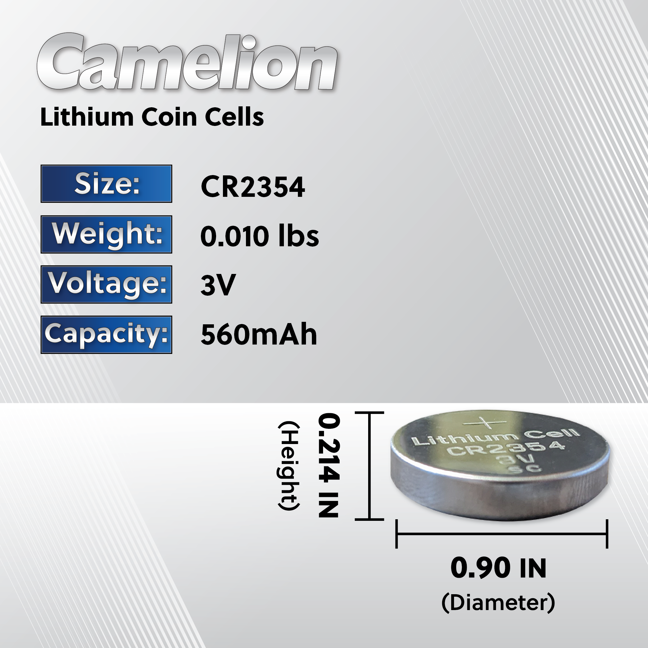 Camelion CR2354 CR 2354 | 3 Volt Lithium Primary Coin Button Cell Battery - Non Rechargeable