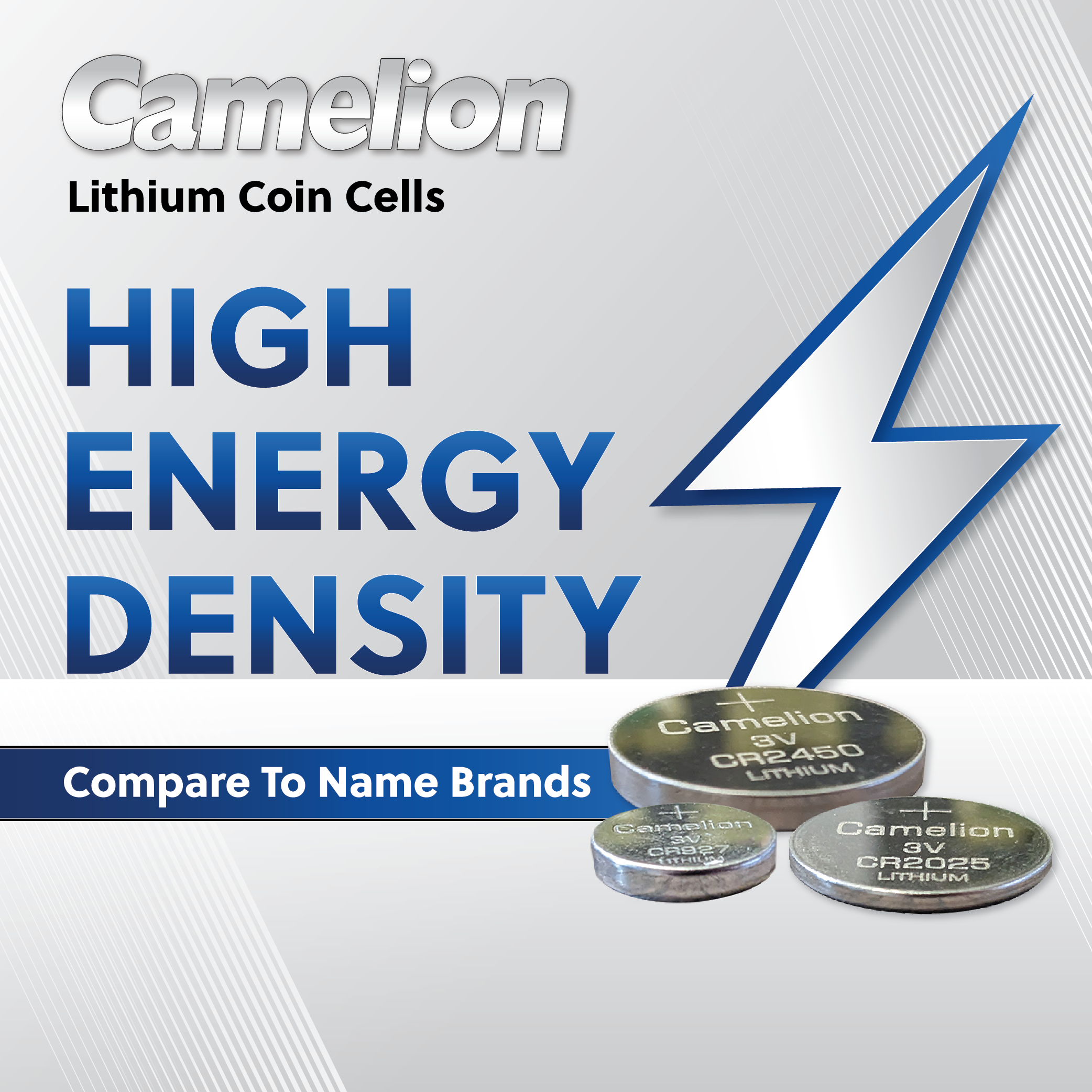 Camelion CR2450 3V Lithium Primary Coin Cell Battery (Three Packaging Options) - Non Rechargeable