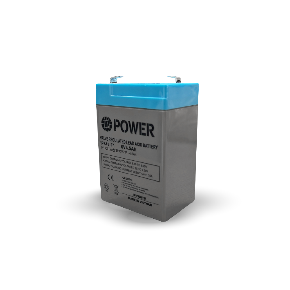 IP Power IP645-F1, 6V 4.5Ah F1 Terminal, Sealed Lead Acid Rechargeable Battery