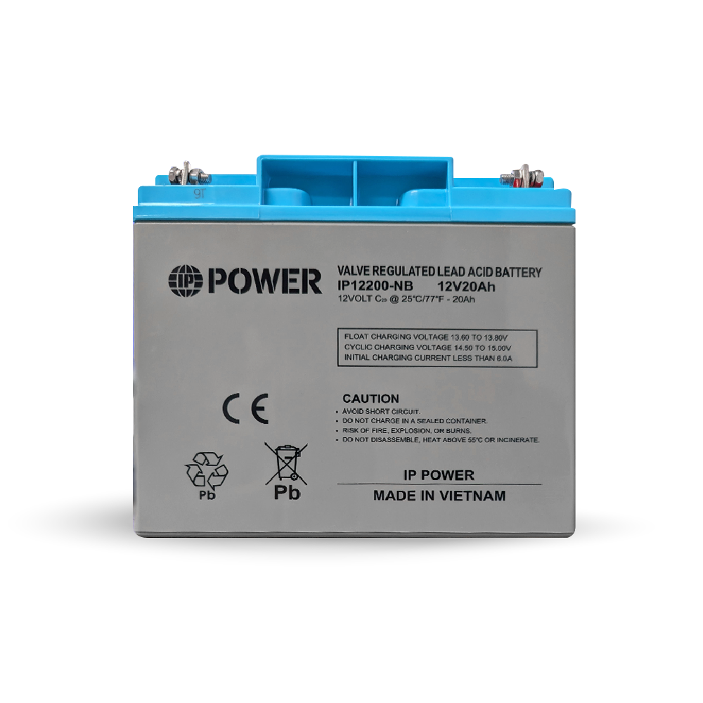 IP POWER IP12200-NB 12V 20Ah Nut & Bolt Terminal, Sealed Lead Acid Rechargeable Battery