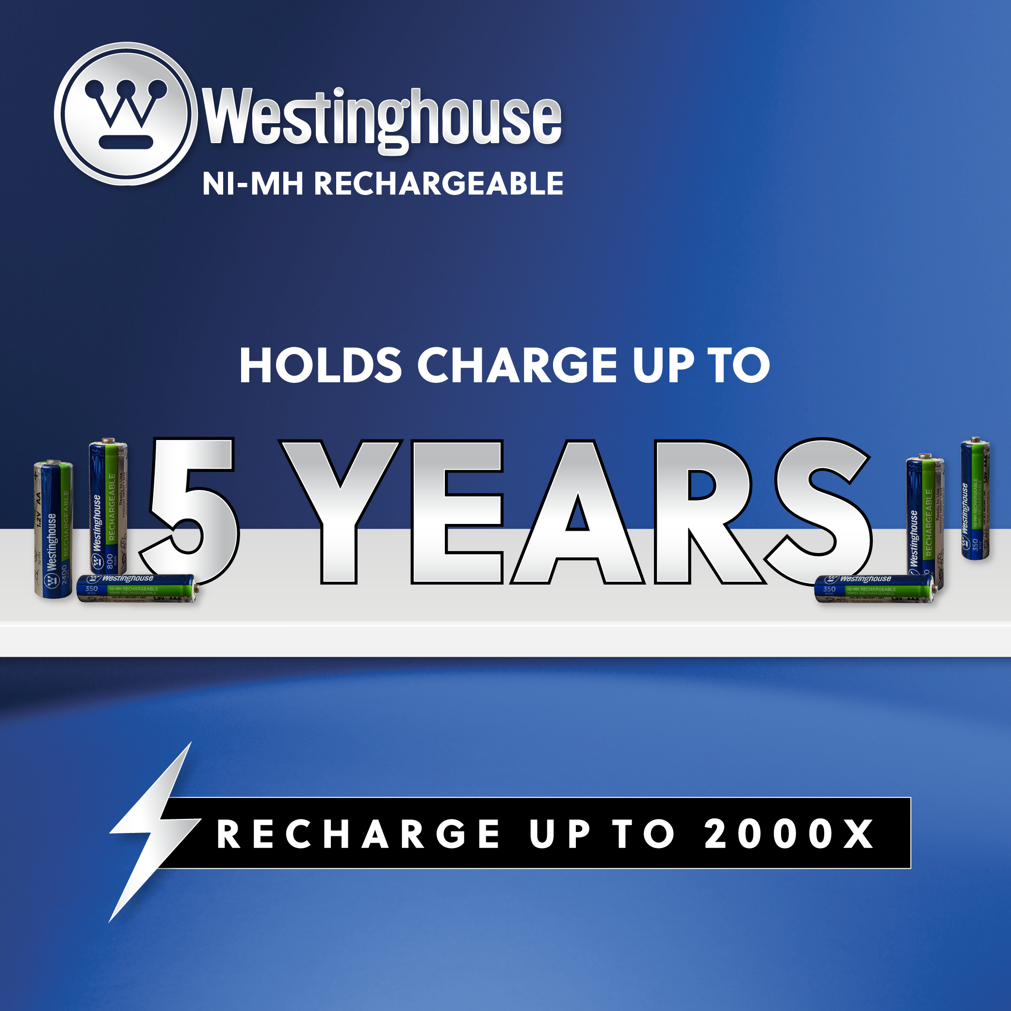 Westinghouse NiMh AA 800mAh Cardboard Box of 8