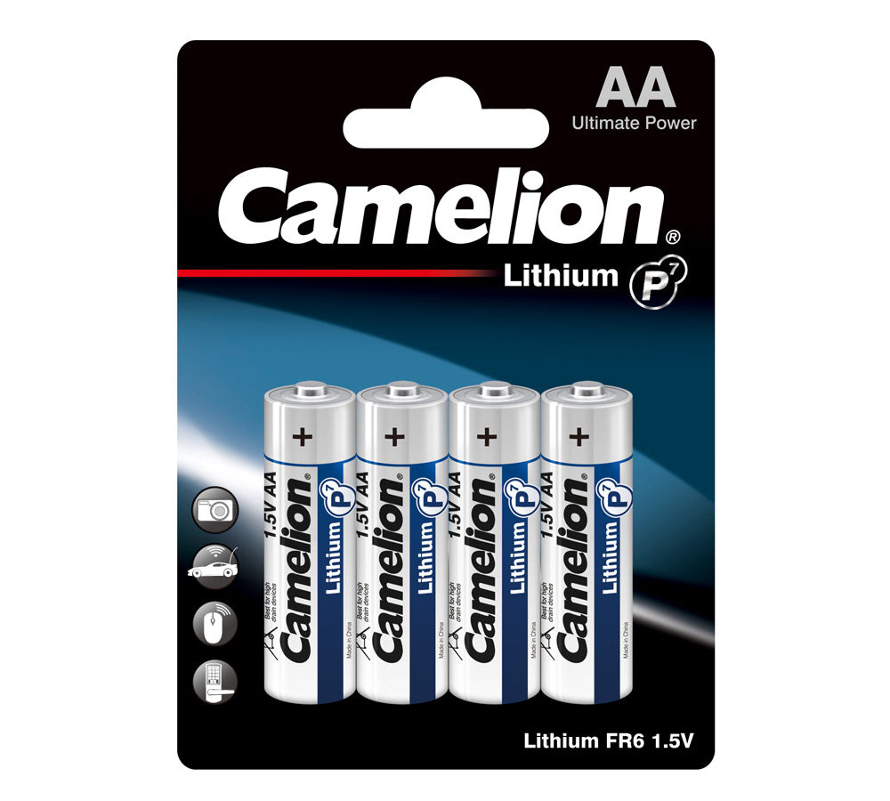 Camelion AA Lithium P7  Primary 4pk - Non Rechargeable