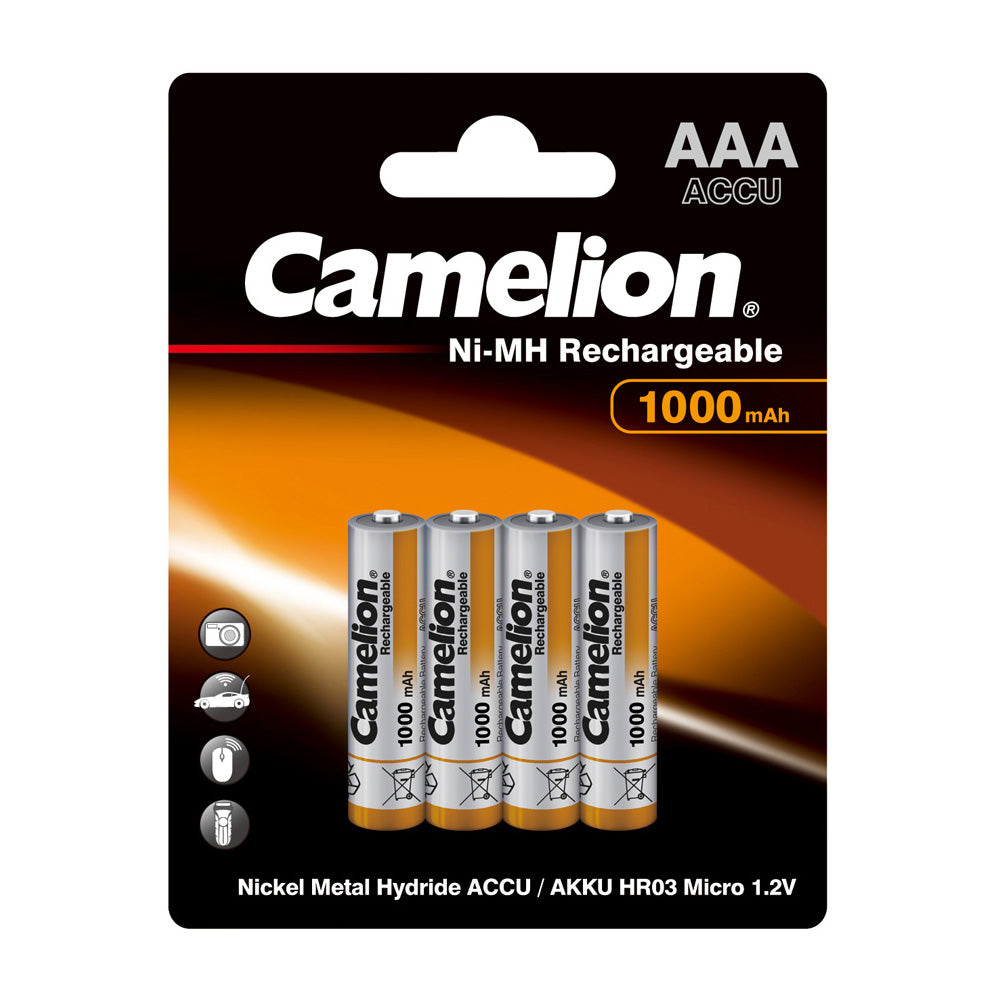 Camelion AAA Ni-Mh Rechargeable 1000mAh 4pk Blister