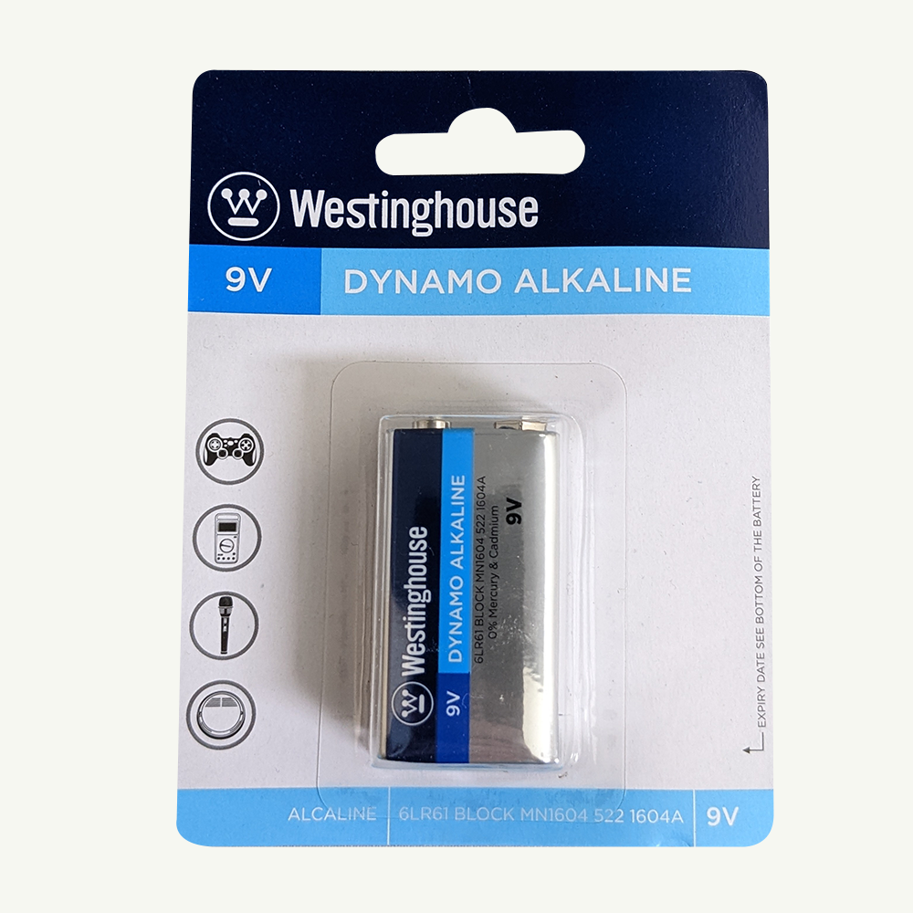 Westinghouse 9V Dynamo Alkaline Blister Pack of 1