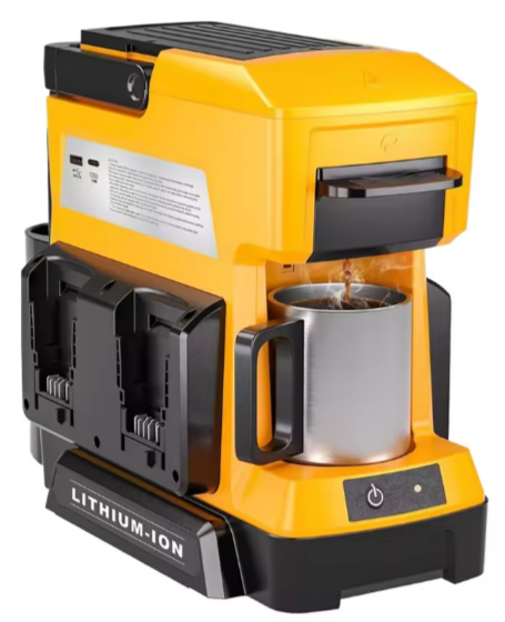 IP Power Cordless Coffee Machine With Grinding Function - Compatible With Dewalt 20V Li-Ion Battery