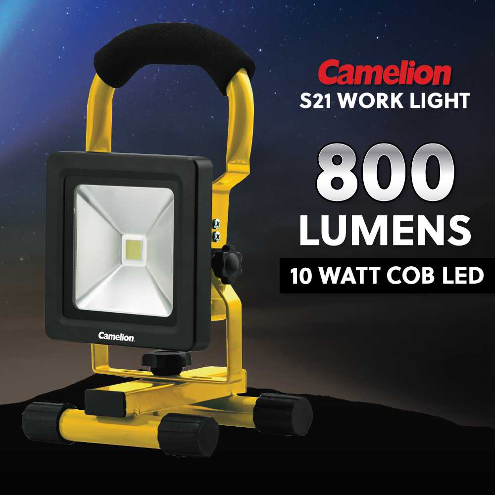Rechargeable Work Light w/ Kick Stand - Camelion 10W COB LED – Battery World
