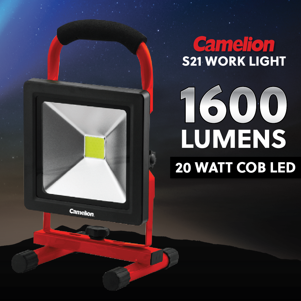 Camelion 10W COB LED Rechargeable Work Light w/ Kick Stand – Batteries 4  Stores