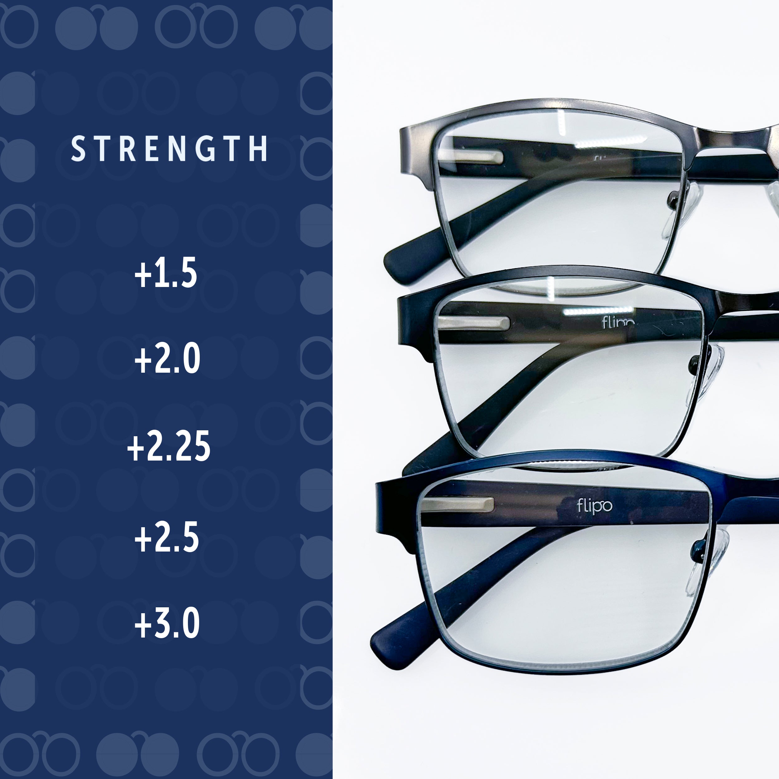 Flipo Eyewear's Blue Light Blocking Reading Glasses - 3 Pack