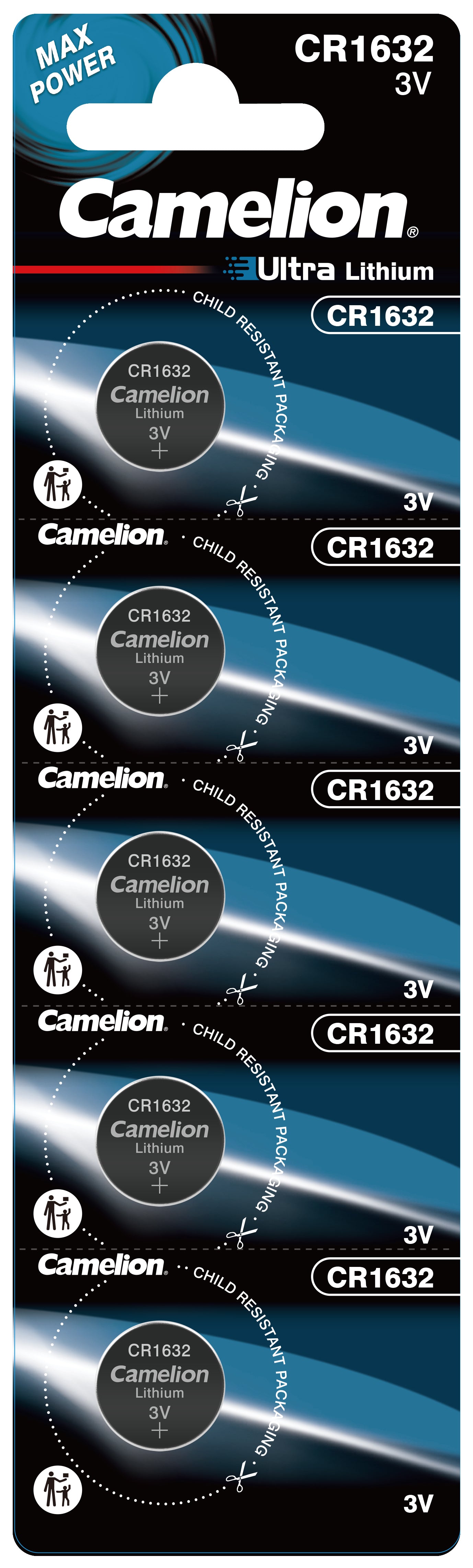 Camelion CR1632 3V Lithium Primary Coin Cell Battery - Non Rechargeable