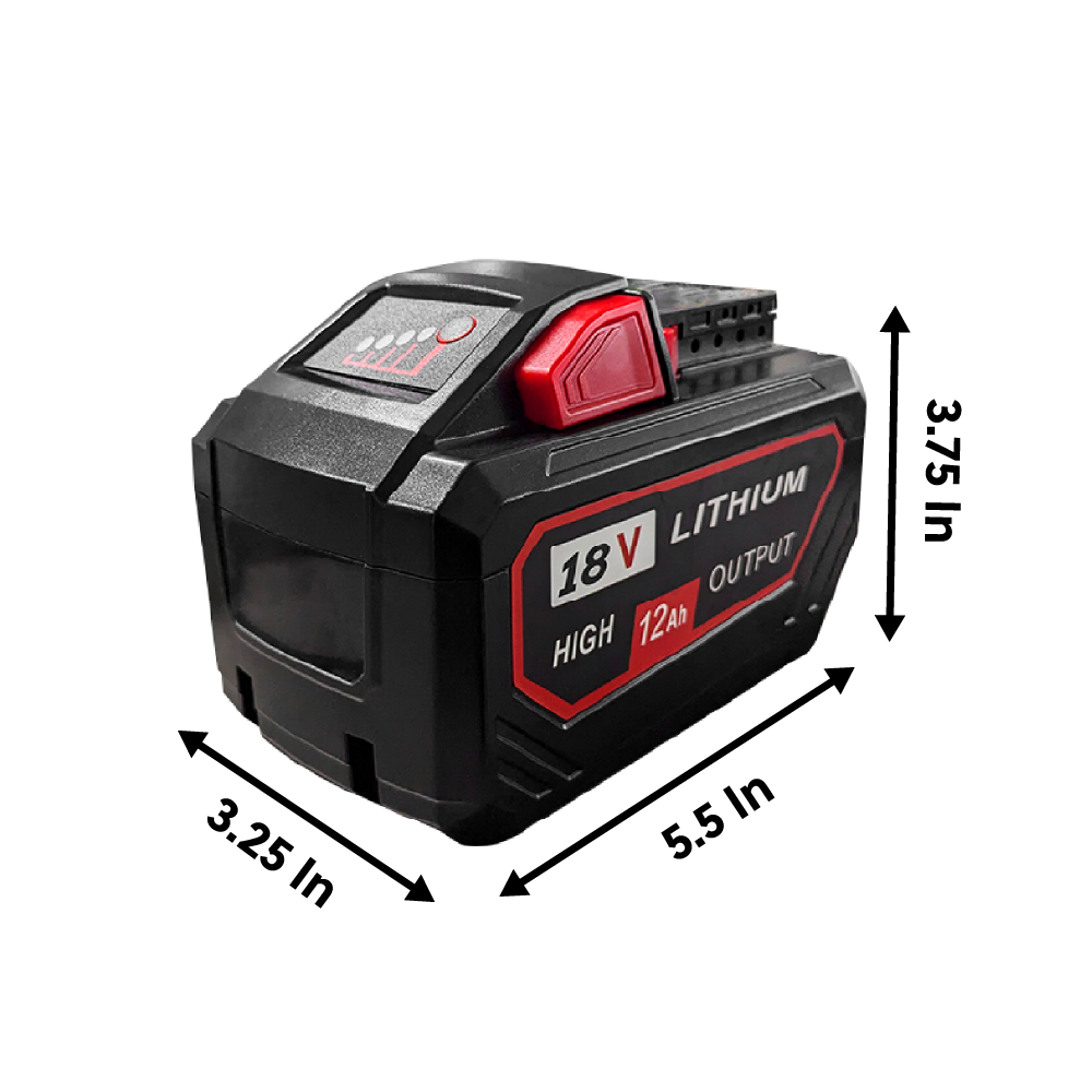 NEW: Replacement For Milwaukee 18V, M18-48-11-1852; IP Power 18V 12Ah Li-Ion Rechargeable Drill Pack Battery