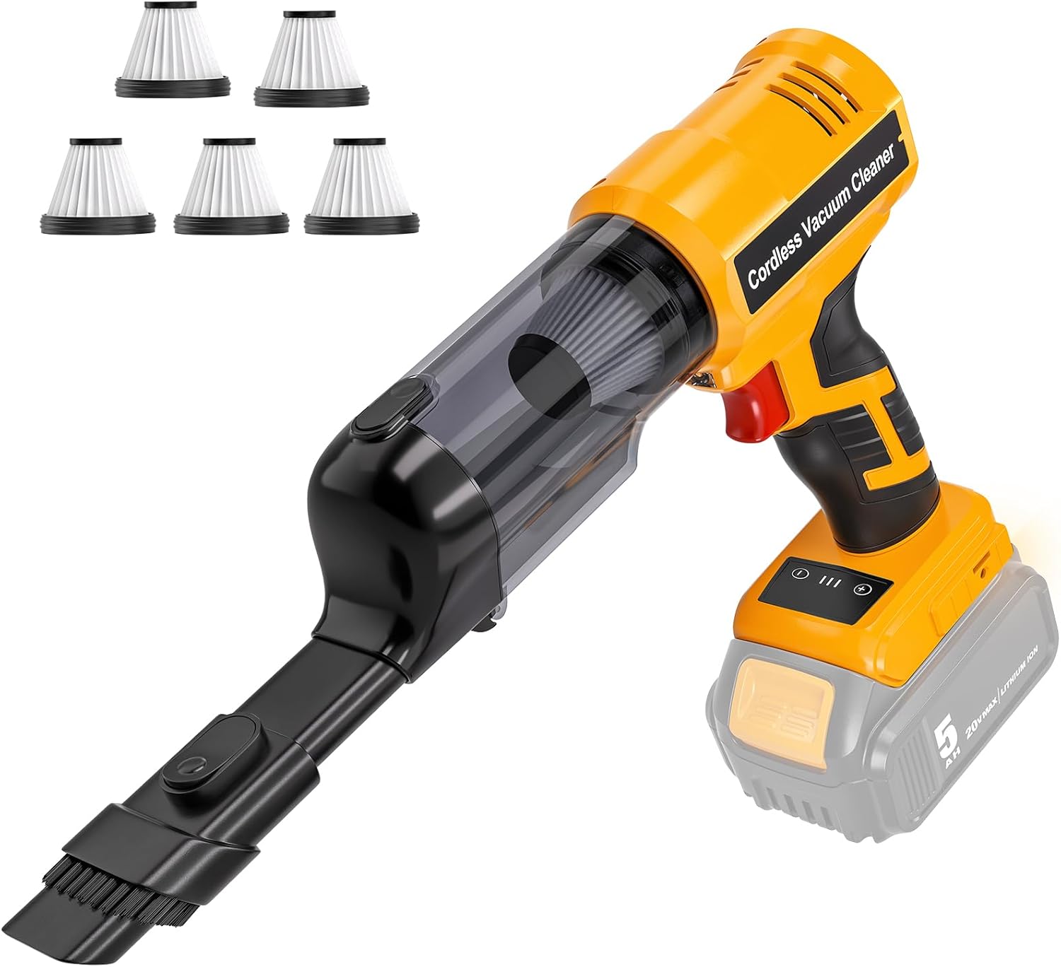 Portable Cordless Handheld Vacuum Cleaner - Battery Not Included - Compatible With Dewalt 20V Batteries
