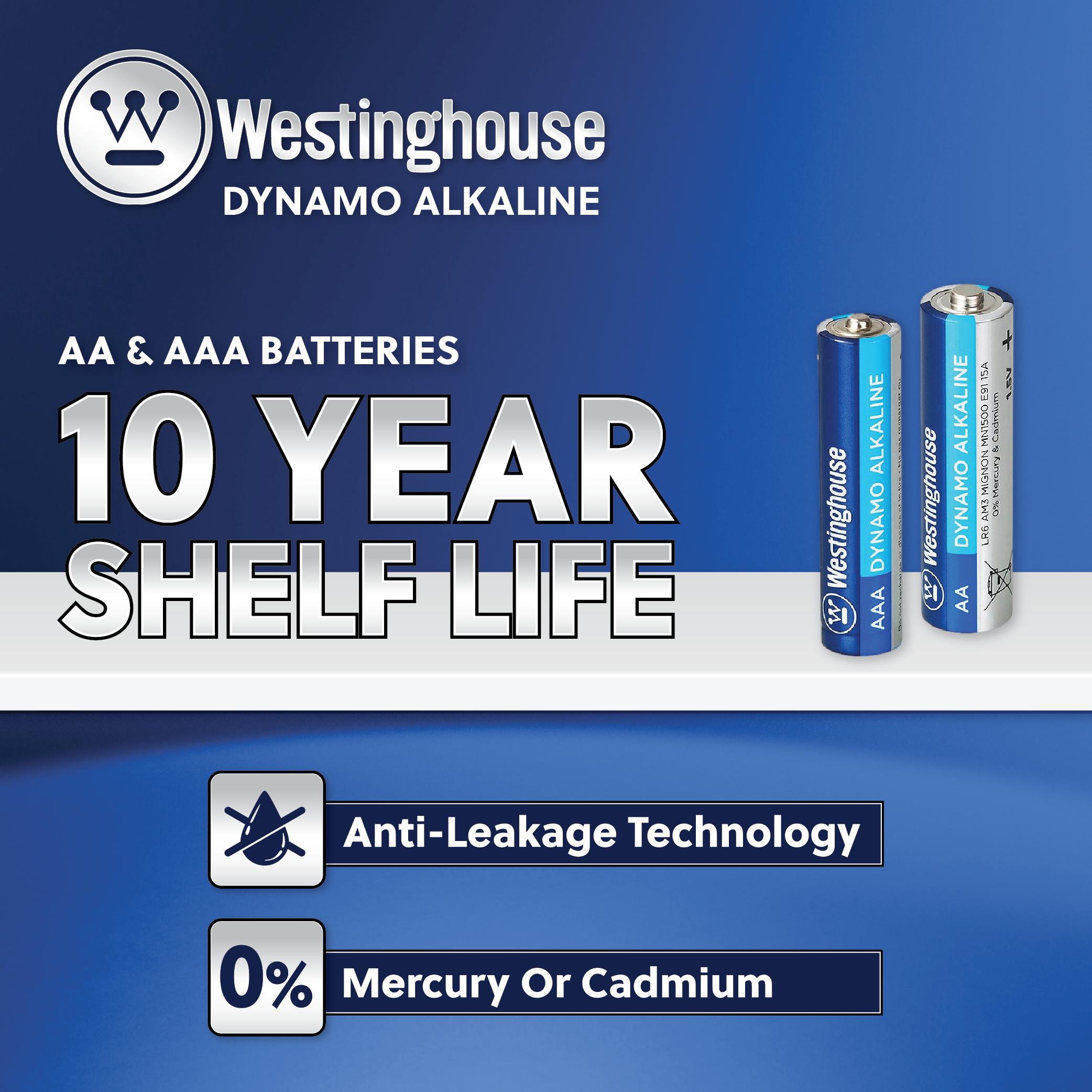 Westinghouse AA Dynamo Alkaline Hard Plastic Case of 48
