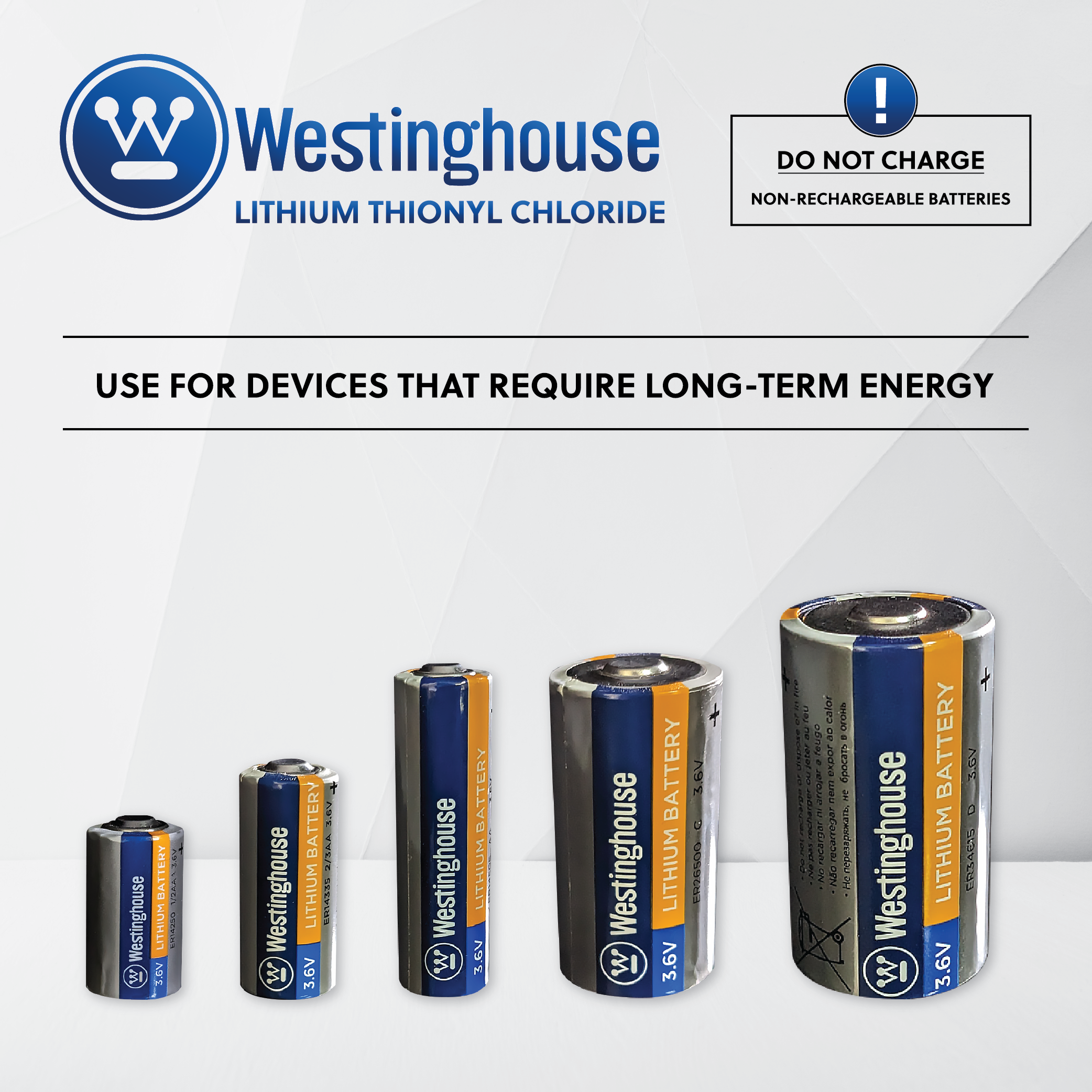 3,7 V-piles au lithium 3.6v aa, Non rechargeables, 2a, ER14505