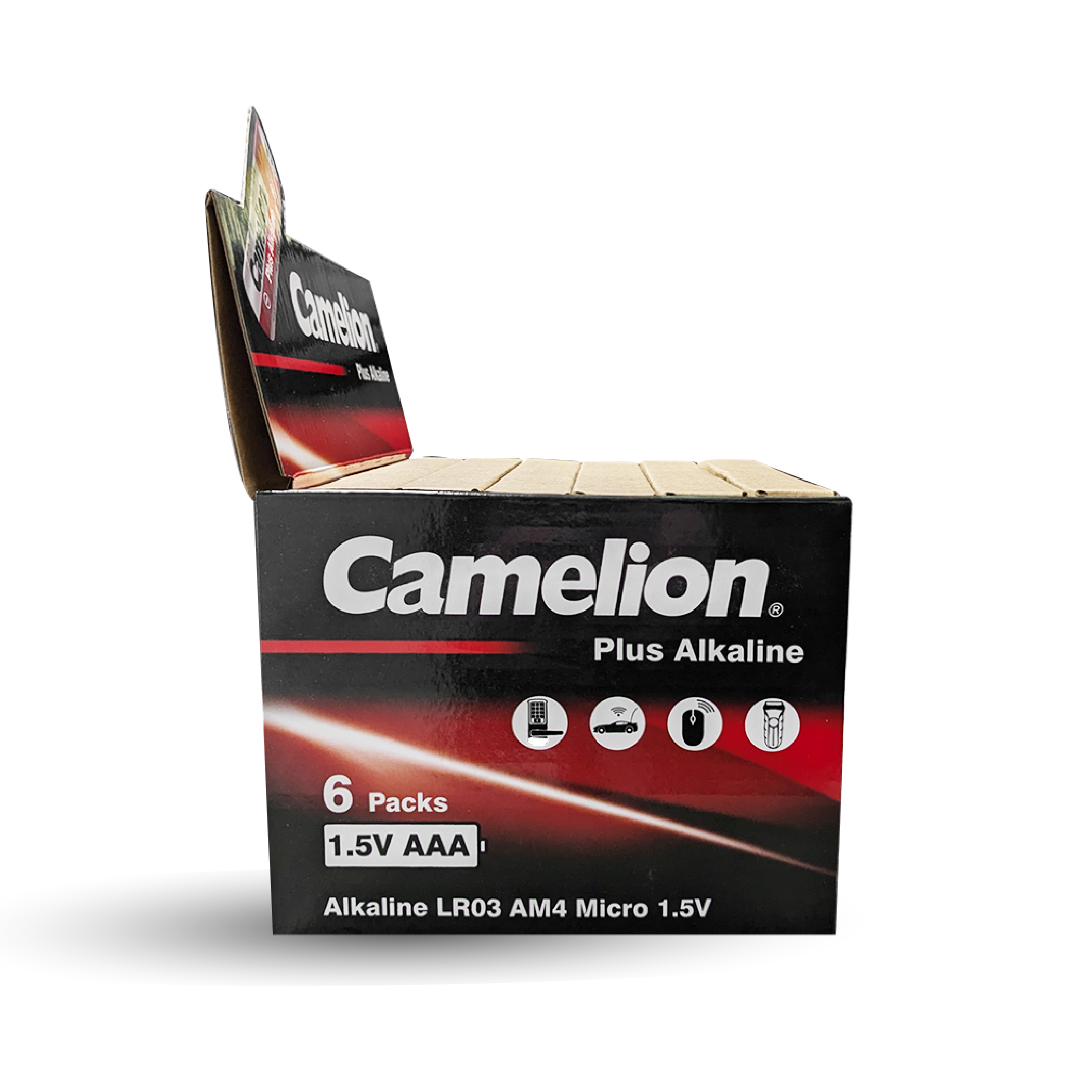 Camelion AAA Plus Alkaline 96pk Cardboard Box Counter Display Of 6