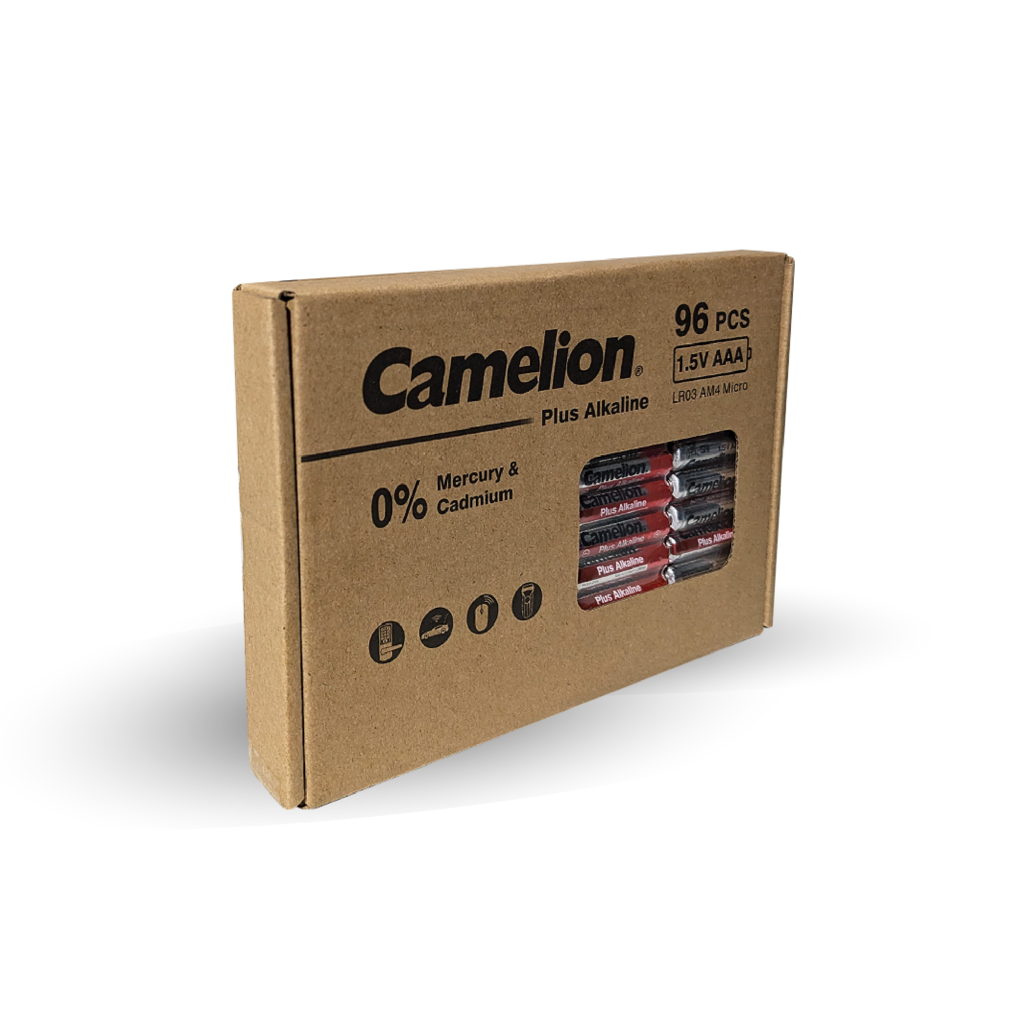 Camelion AAA Plus Alkaline 96pk Cardboard Box Counter Display Of 6