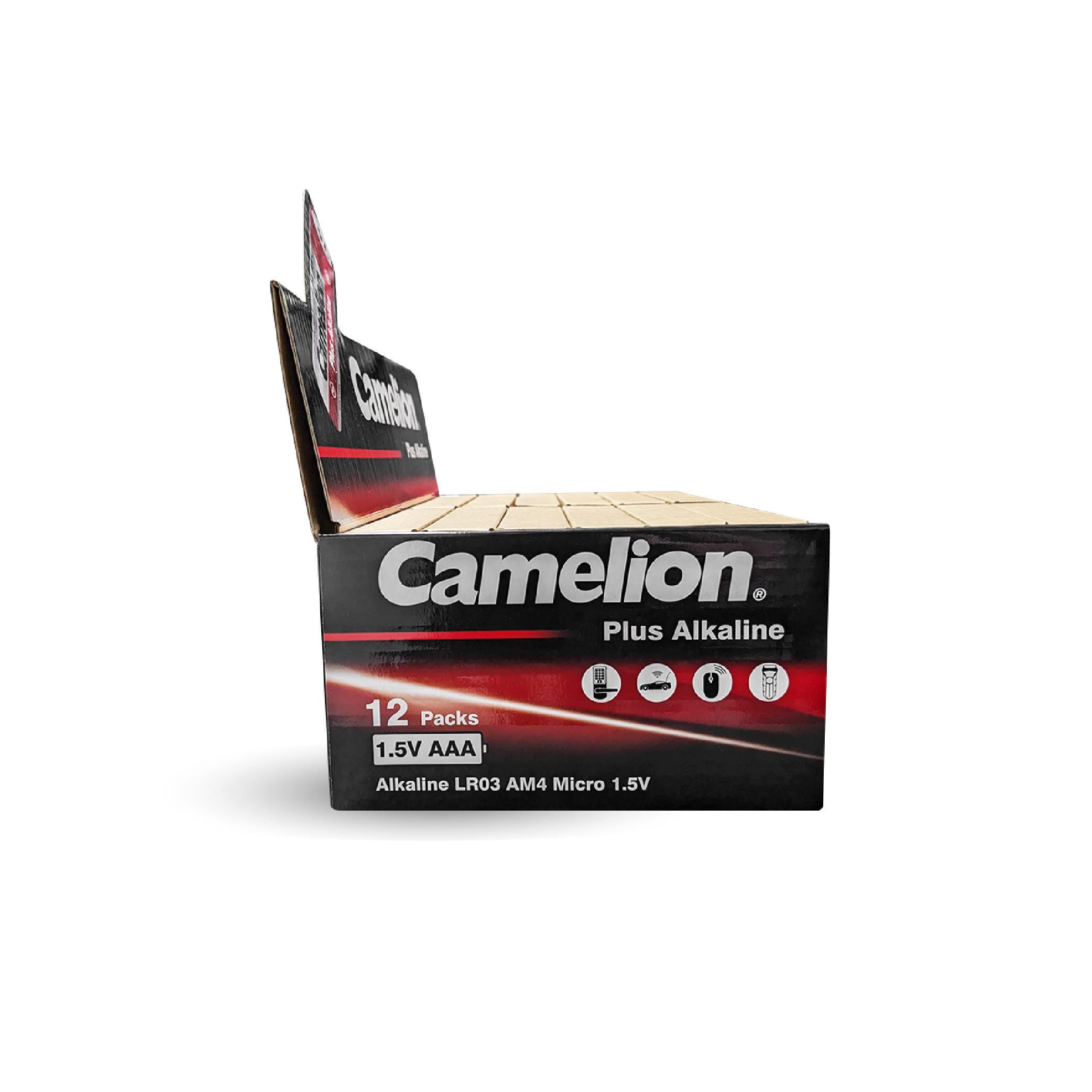 Camelion AAA Plus Alkaline 48pk Cardboard Box Counter Display Of 12