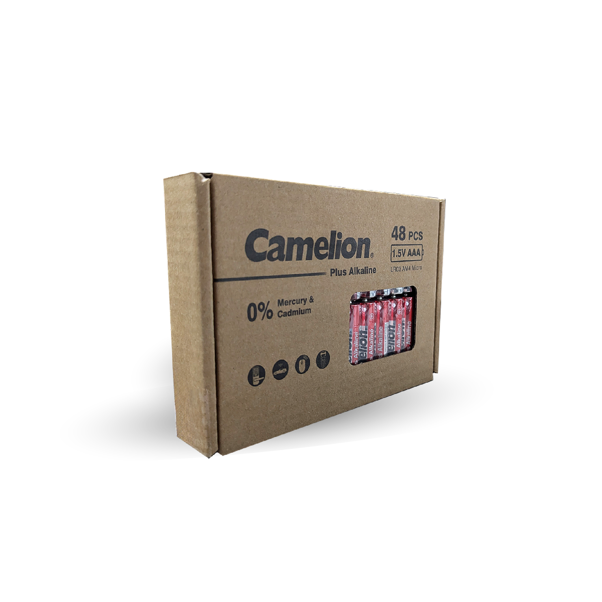 Camelion AAA Plus Alkaline 48pk Cardboard Box Counter Display Of 12