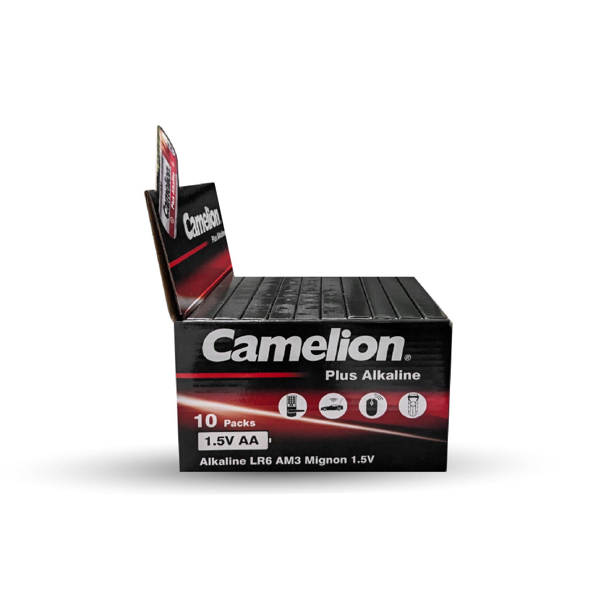 Camelion AA Plus Alkaline 24pk Cardboard Box Counter Display Of 10