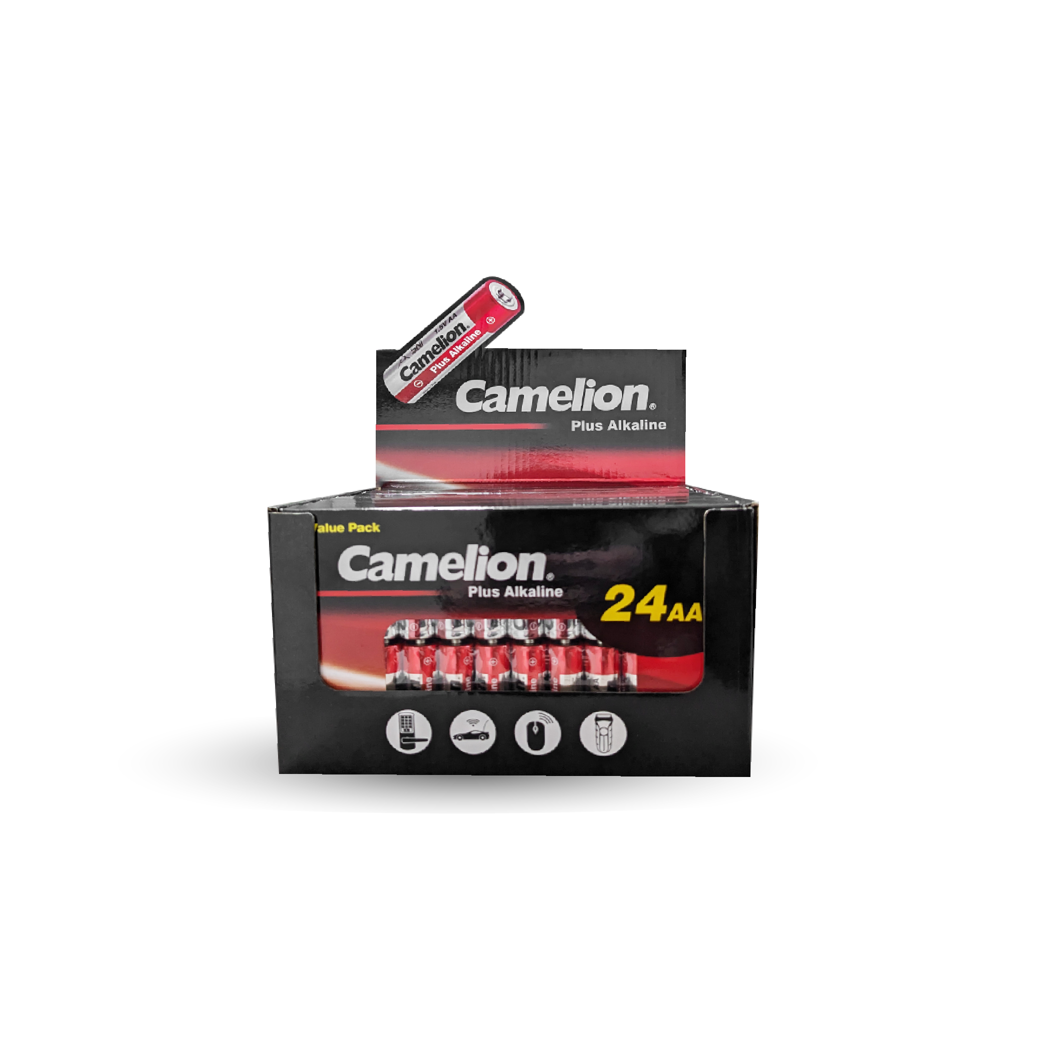 Camelion AA Plus Alkaline 24pk Cardboard Box Counter Display Of 10