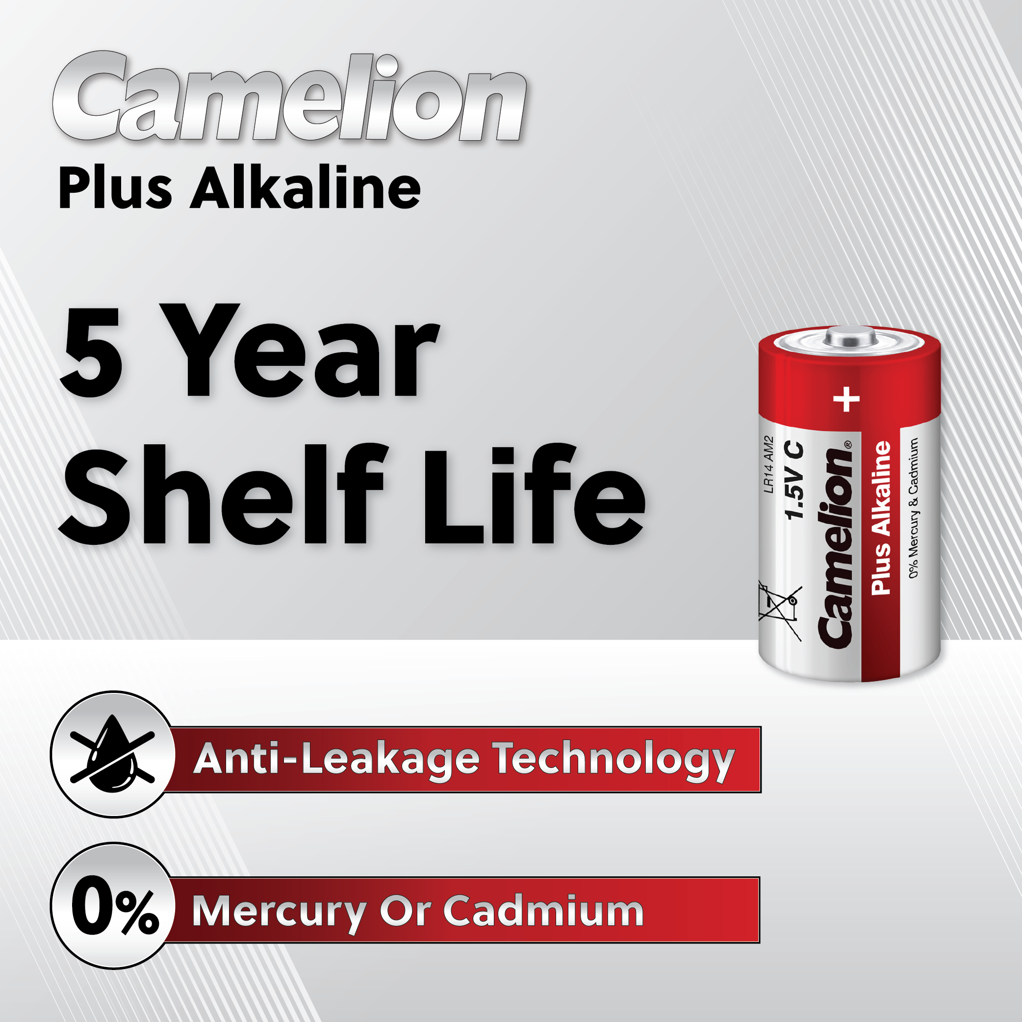 Camelion D Alkaline Plus Blister Pack of 2