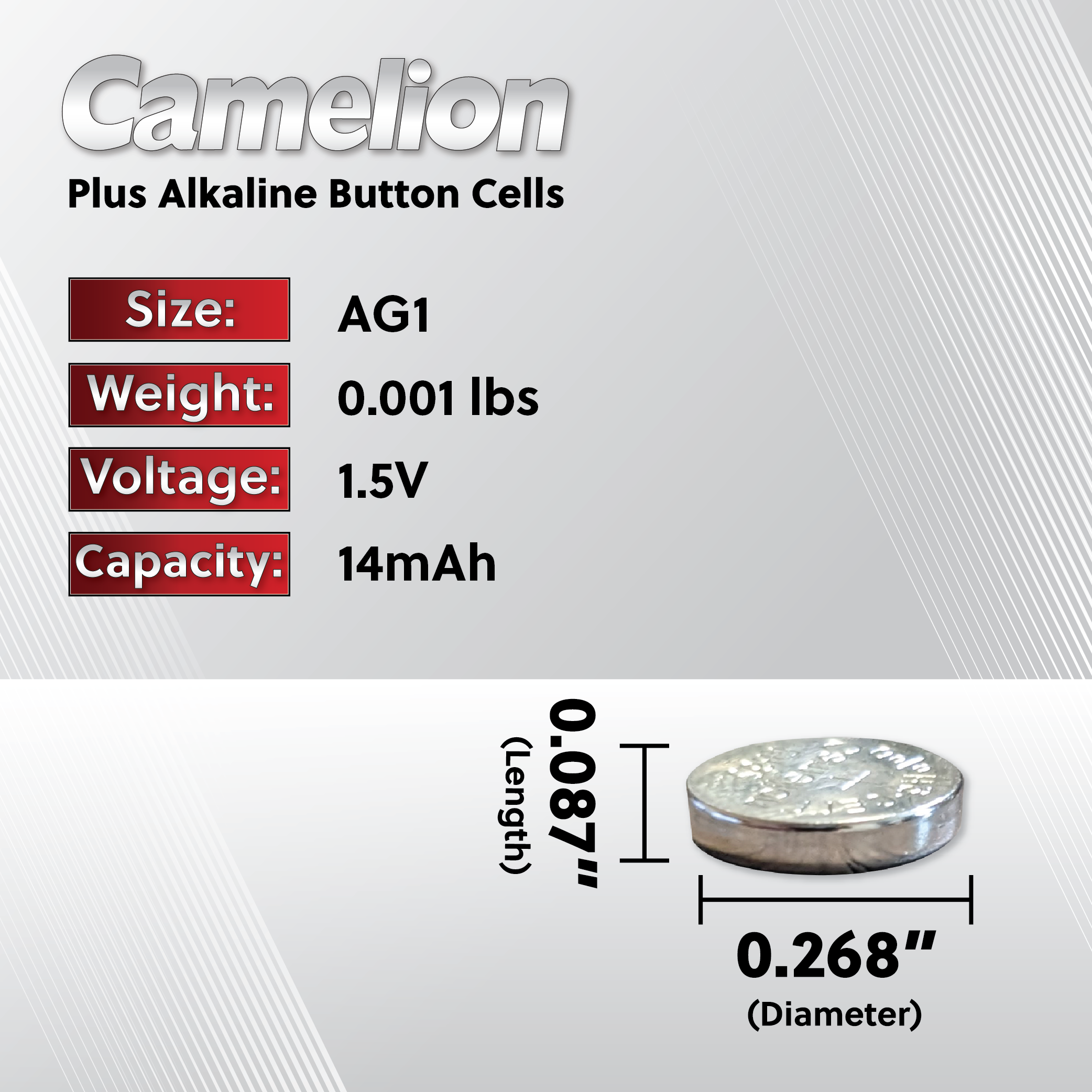 Camelion AG1 / 364 / LR621 1.5V Button Cell Battery (Two Packaging Opt –  Batteries 4 Stores