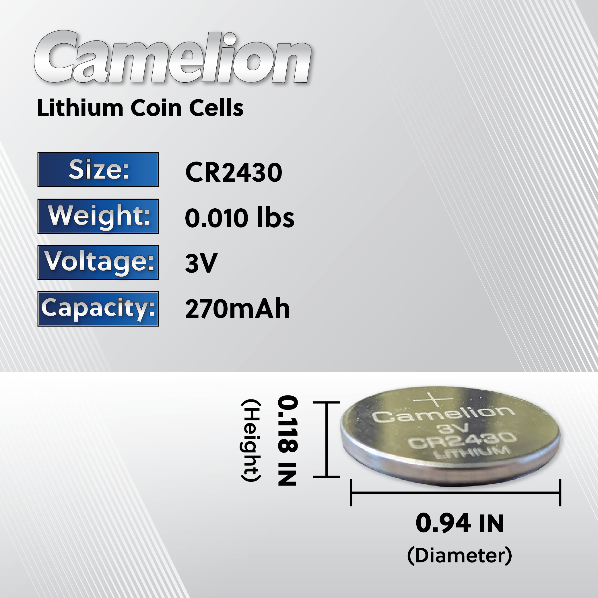 cr2430 3v lithium coin cell battery