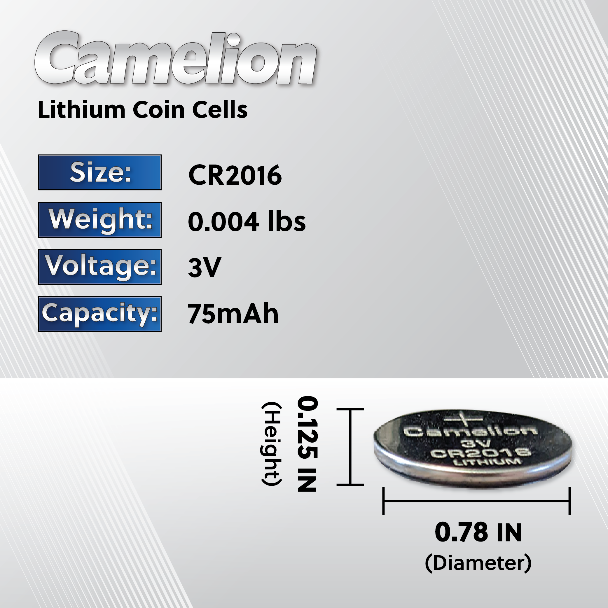 Camelion CR2016 3V Lithium Coin Cell Battery Three Packaging Options