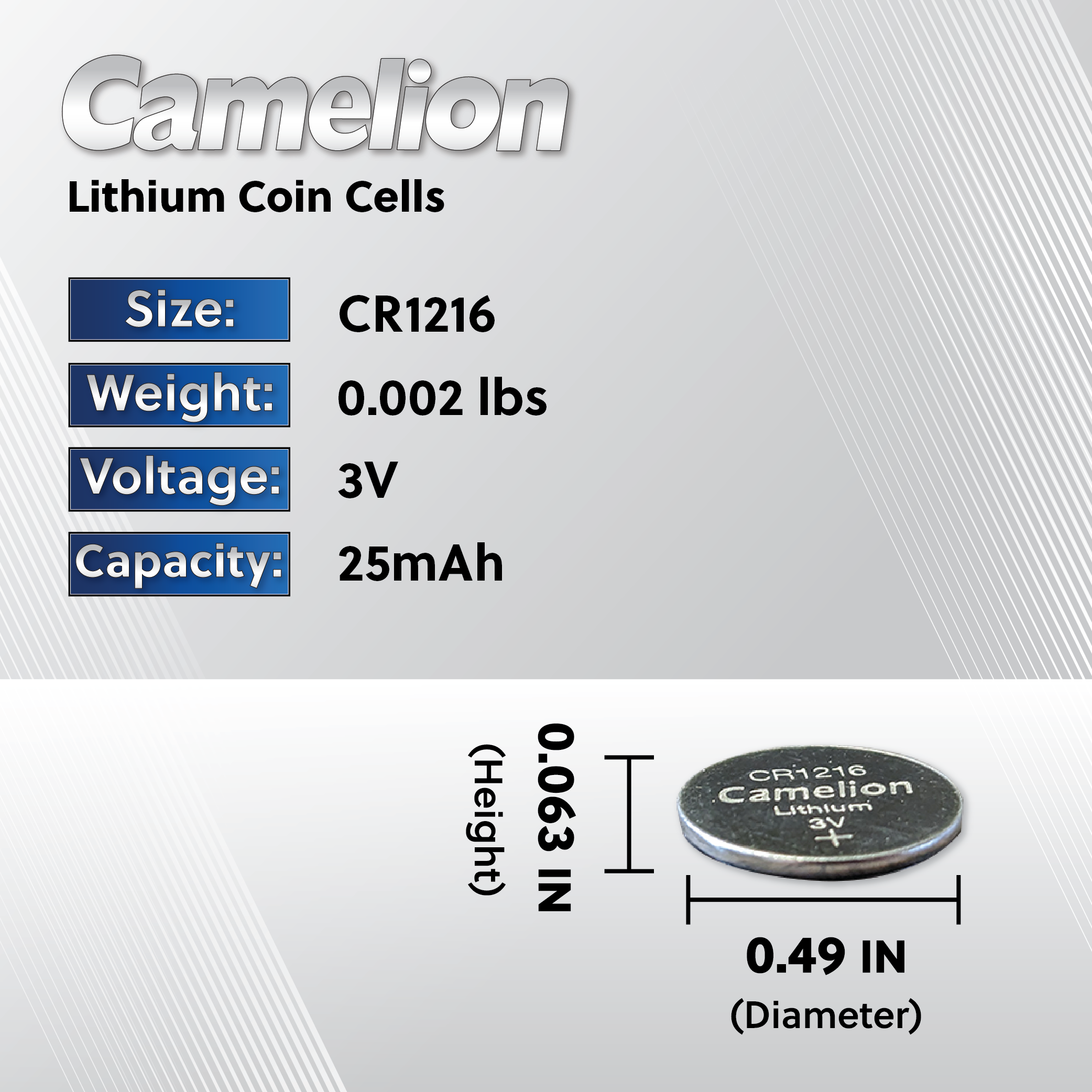 CR1216 Coin Cell Lithium Battery