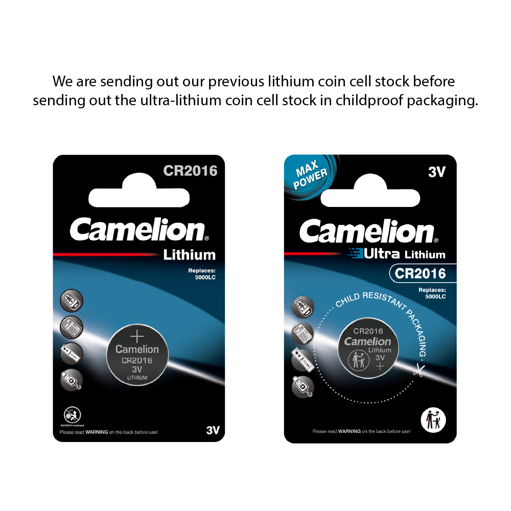 Camelion CR2032 3V Lithium Primary Coin Cell Battery (Three Packaging Options) - Non Rechargeable