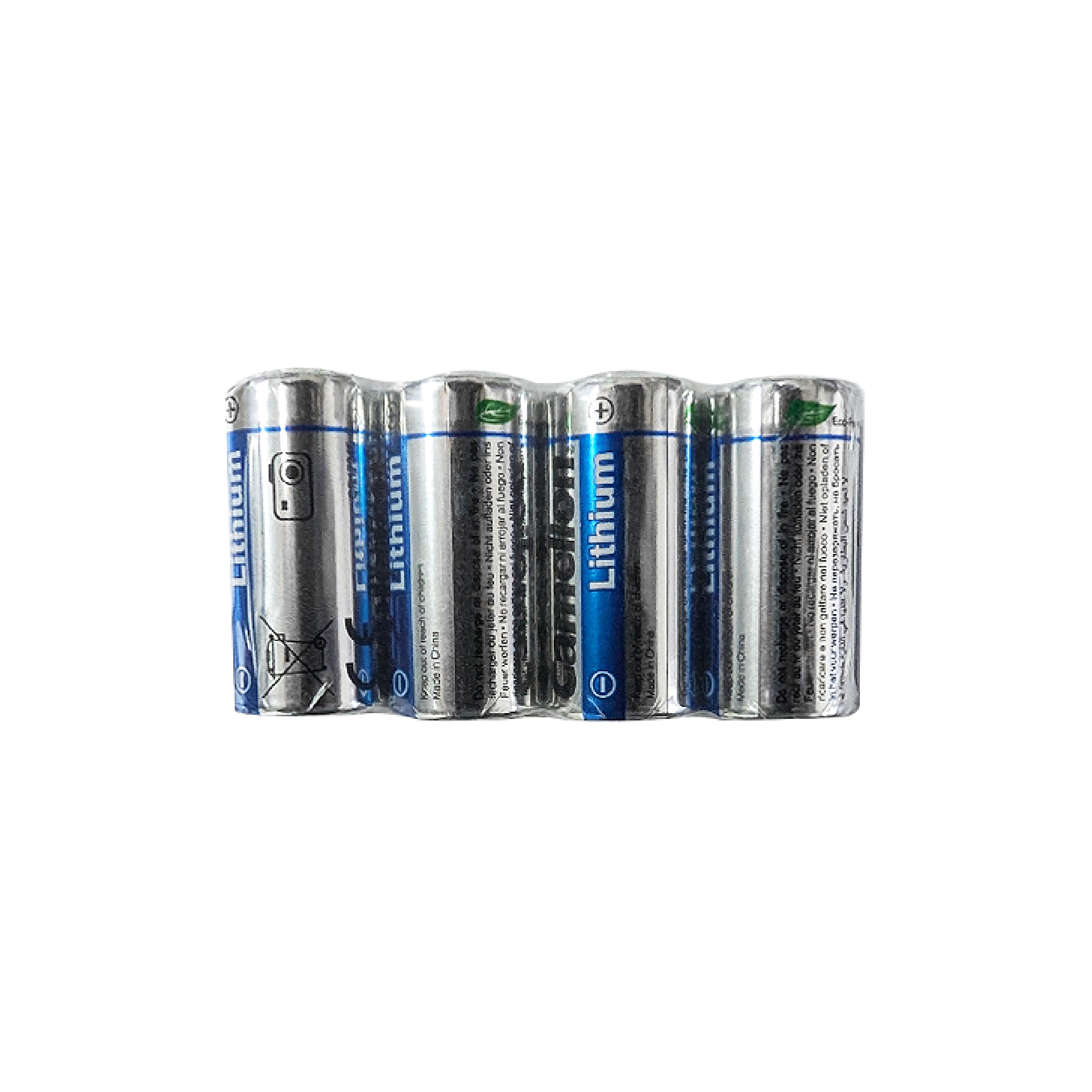 Camelion CR123A 3V Lithium Primary - Non Rechargeable - Shrink Wrap 4Pk