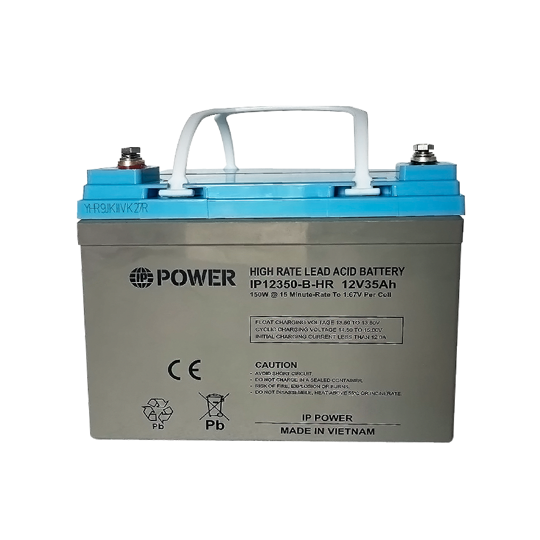 IP POWER IP12350-B-HR, 12V 35Ah  B Terminal,  High Rate Sealed Lead Acid Rechargeable Battery