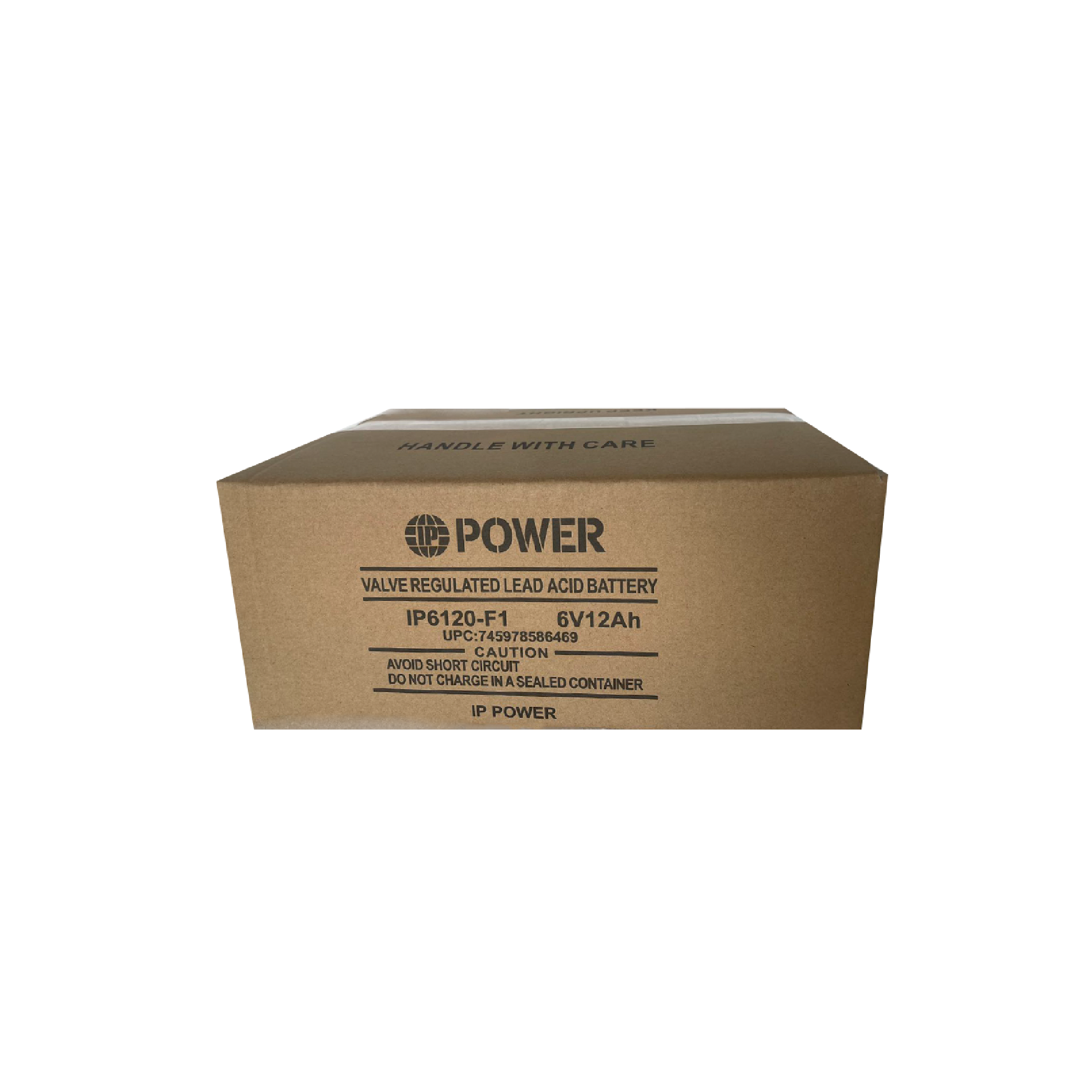 IP POWER  IP6120-F1, 6V 12Ah F1 Terminal, Sealed Lead Acid Rechargeable Battery