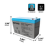IP POWER  IP1280-F2, 12V 8Ah F2 Terminal, Sealed Lead Acid Rechargeable Battery