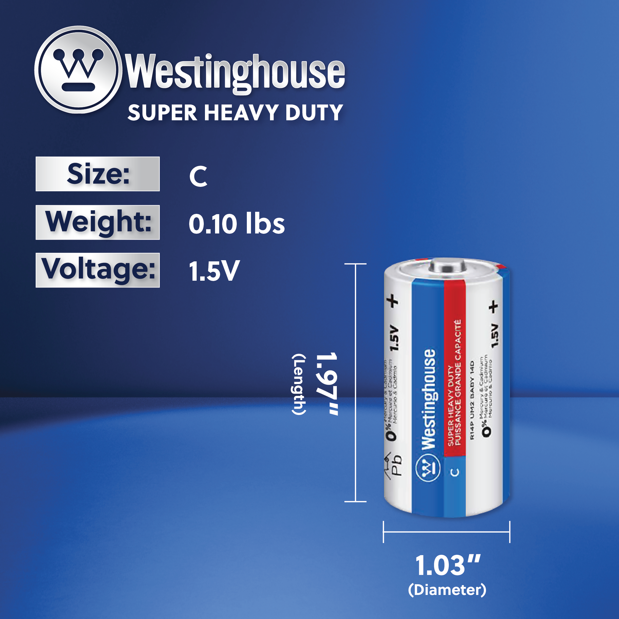Westinghouse C Super Heavy Duty 2pk
