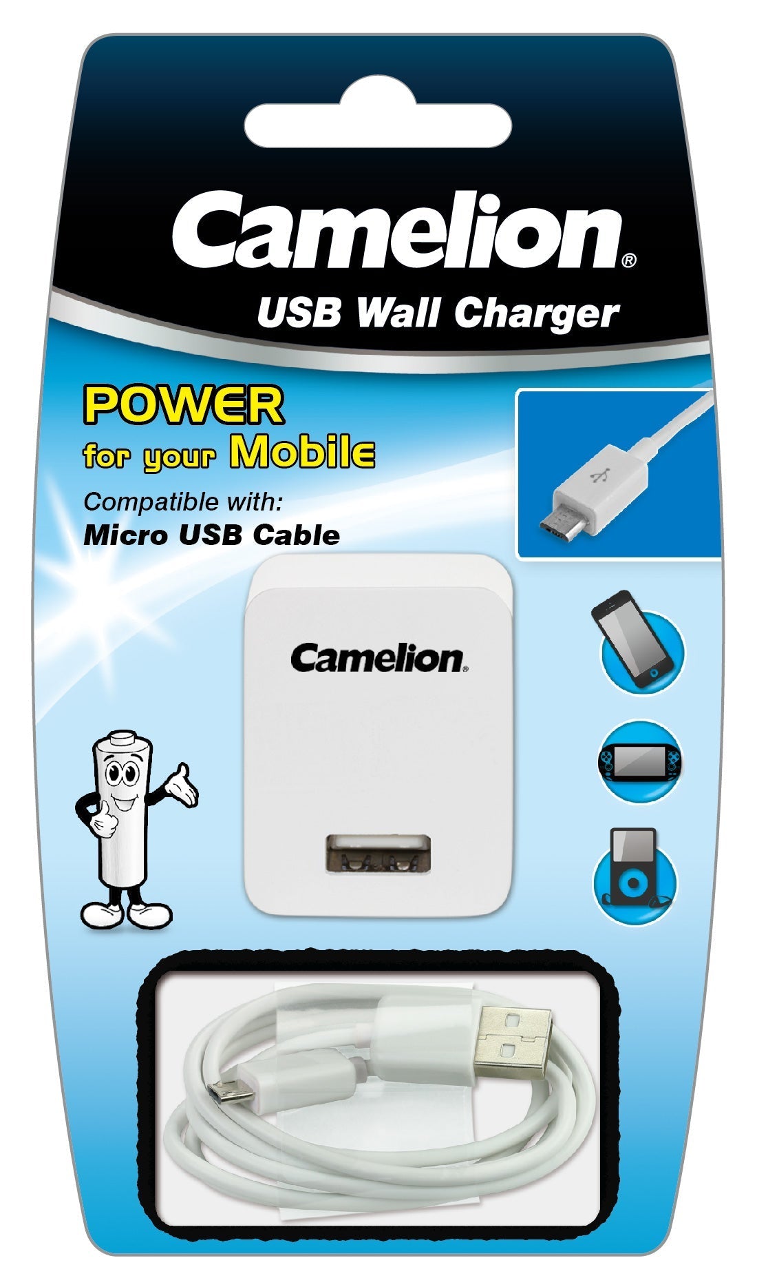 Camelion Micro USB Cable With Wall Plug