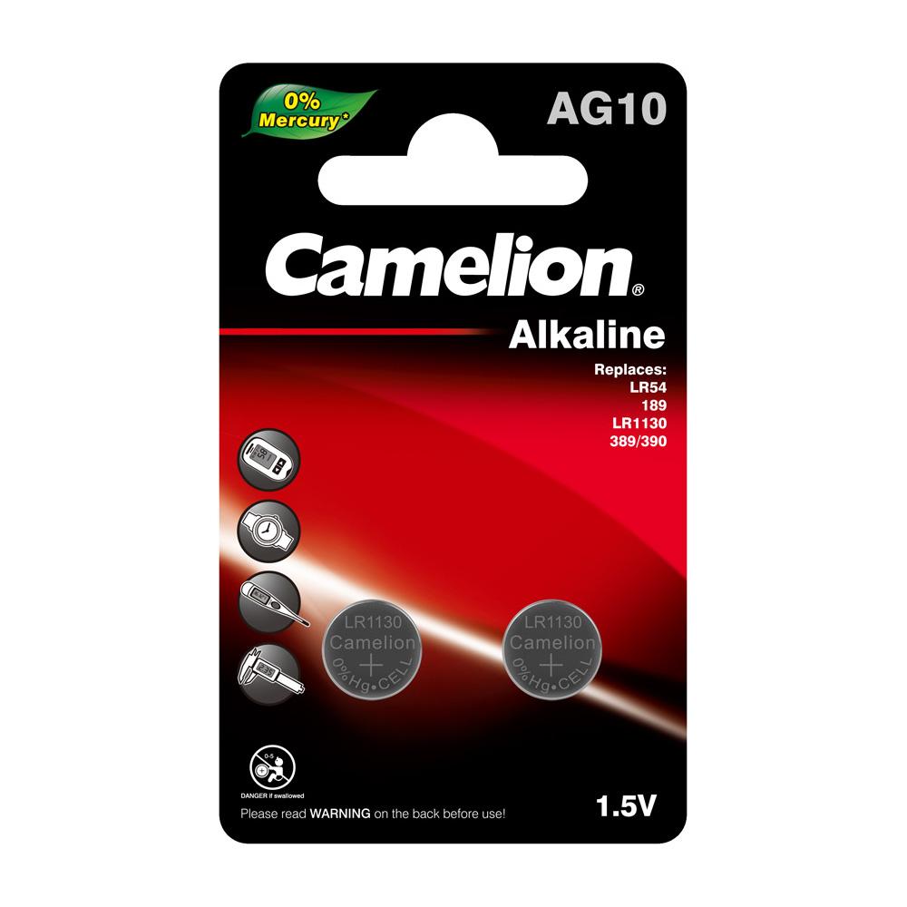 50 Piles Alcaline 1,5V Camelion AG10 / LR1130 / LR54 / 389 / 390 / 189