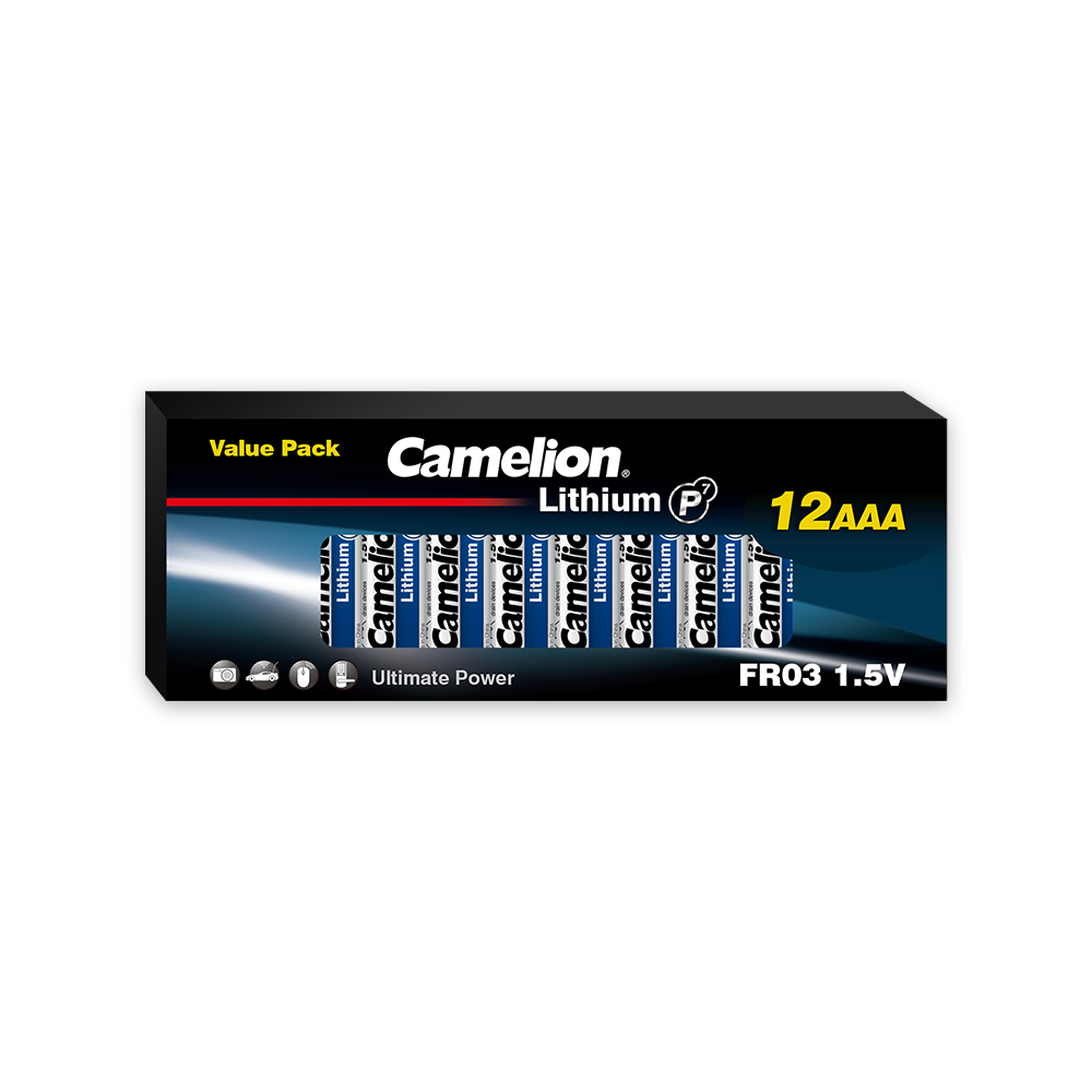 Camelion P7 AAA Lithium 12pk Retail & Shipping Box