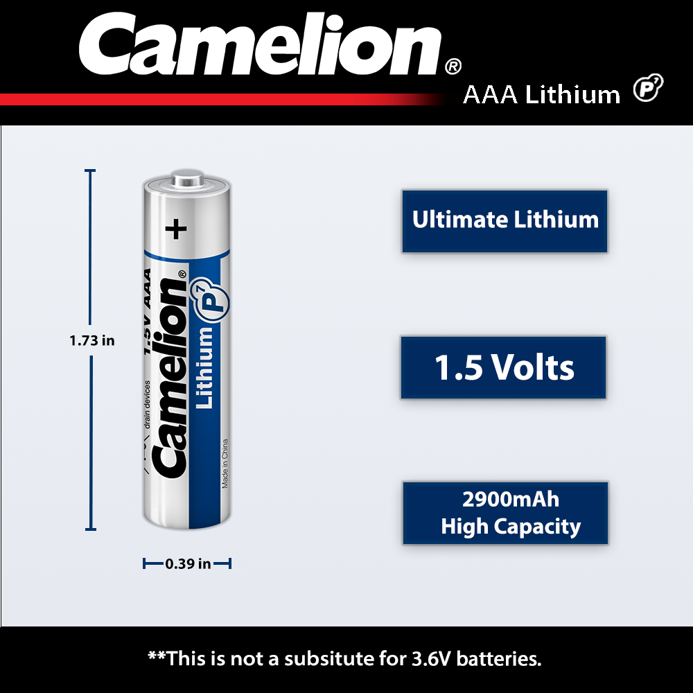 Camelion P7 AAA Lithium 12pk Retail & Shipping Box