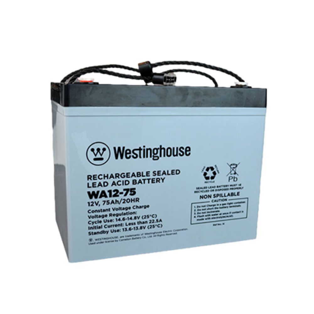 Westinghouse WA12-75-F11, 12V 75Ah F11 Terminal Sealed Lead Acid Rechargeable Battery
