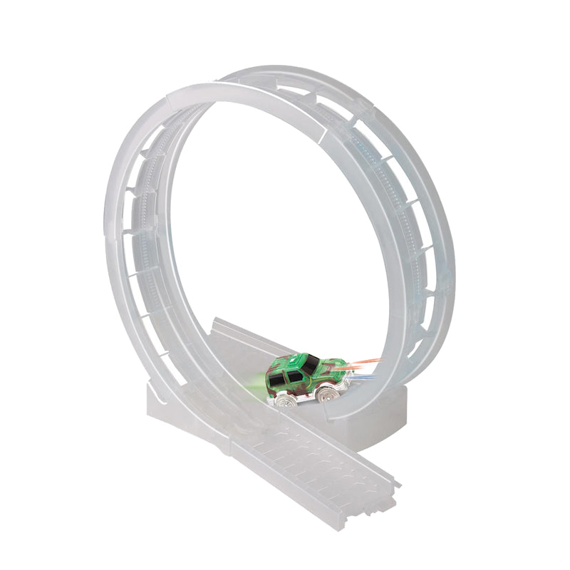 Bend A Path 360 Loop-de-Loop Clear Track Expansion Pack with Green 5LED trick SUV
