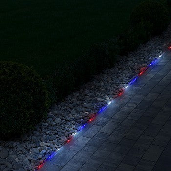 50 LED Red White & Blue Solar Rope Lights
