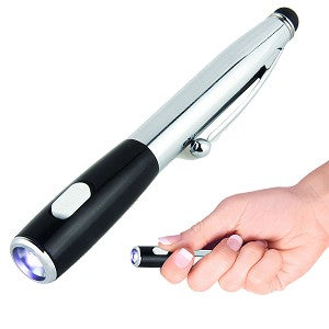Stylus Pen with Laser Pointer and Flashlight